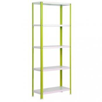 Estantería SIMONHOME CLASSIC MINI 5/400 VERDE/BLANCO - G02100204188045 - Simon Rack, Estantería con tornillos para casa Homeclassic 5 estantes Verde/Blanco Simonrack