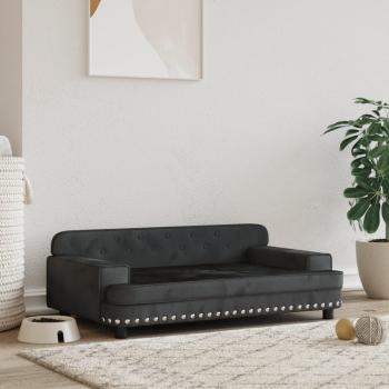 Cama para perros de terciopelo 90x53x30 cm sofá para perros Color Azul, Crema, Gris claro y Negro