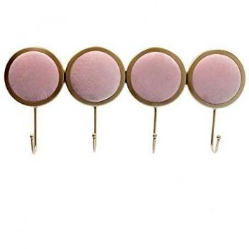 Percha de metal rosa para 4 prendas, dimensiones 41x18,5x4 cm