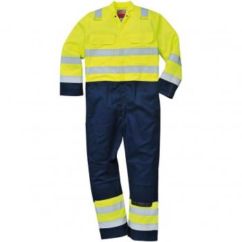 Buzo de alta visibilidad amarillo flúor/azul marino antiestático Bizflame Pro Portwest BIZ7, Tamaño: XXL, Color: Amarillo/Marino