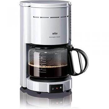 Braun KF 47/1 - Cafetera de goteo, 1000 W, 1.2 L, 20 dB, acero inoxidable, blanco