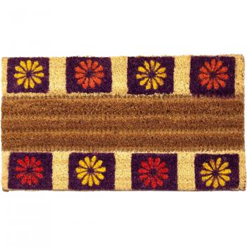 Dintex Roseta - Felpudo de coco antideslizante, 40 x 70 cm, multicolor