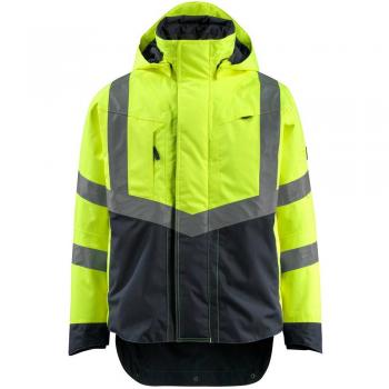 Chaqueta Unisex de Seguridad Harlow Talla L, Alta Visibilidad Amarillo/Negro Azulado, Forro Externo Supreme 15501