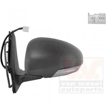 Espejo retrovisor VAN WEZEL 5410807 con carcasa negra, ajuste manual, vidrio convexo y diseño específico para vehículos
