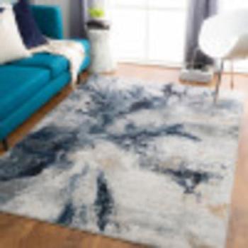 Surya Abstract Modern Area Rug, Rectangular, 10mm Pile Height, Blue/Gray Marble Design, Living Room/Bedroom 160x220 cm