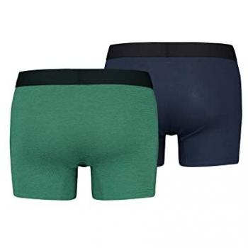 Bóxer Levi's Ilusión Óptica Algodón Orgánico Verde Oscuro y Azul Cobalto (Paquete de 2) - S