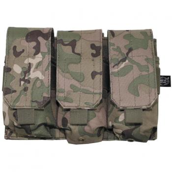 MFH TRIPLE MAG MOLLE POUCH - M4 M16 MAGAZINE POUCH - OPERATION CAMO - MULTICAM