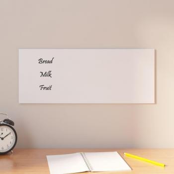Pizarra magnética de pared vidrio templado blanco 50x20 cm