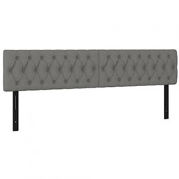 Cabeceros 2 unidades de tela gris oscuro 100x7x78/88 cm