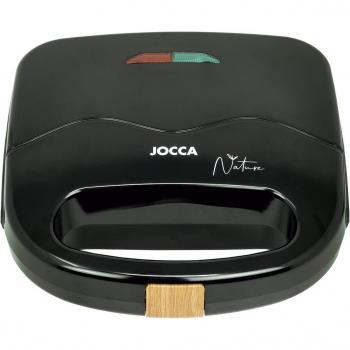 Sandwichera Jocca Nature 2183N con placa grill, revestimiento antiadherente de alta calidad, indicadores luminosos, asa de tacto frío y potencia de 750W