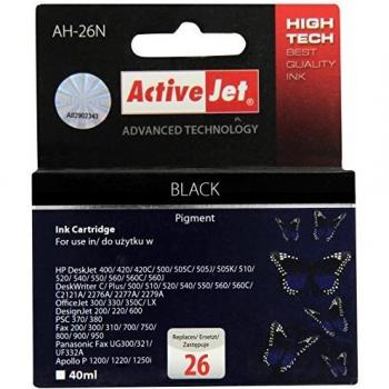Cartucho de Tinta Compatible Activejet AH-26N - Negro - Alto Rendimiento - 40 ml
