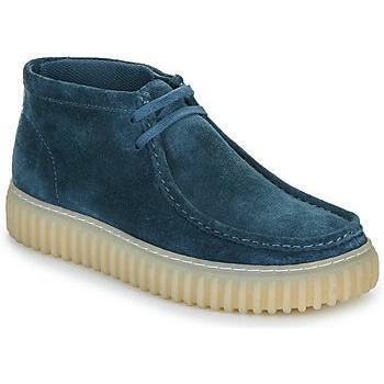 Clarks Torhill Hi Men's Blue Suede Lace-Up High-Top Sneakers