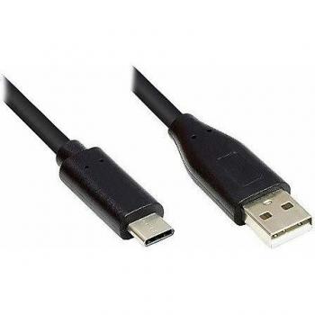 Cable USB 2.0 de 1m, tipo C a tipo A, color negro