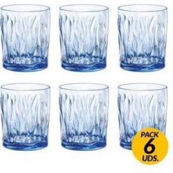 Pack De 6 Vasos Bormioli Rocco Wind 30Cl Con Relieve Azul