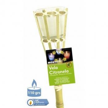 Antorcha Bambú con Vela de Citronela de 78 Cm
