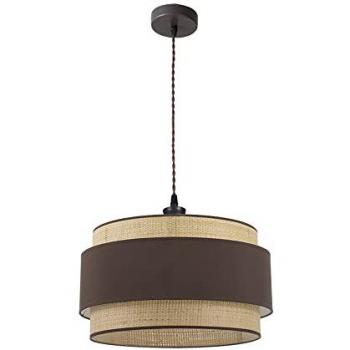 Colgante Moderno Kandy 2xE27 Natural/Marrón Regulable 50x50 cm FABRILAMP