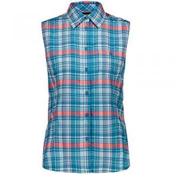 CMP Women's Sleeveless Shirt - Breathable, Antibacterial, UV Protection, Checkered Pattern