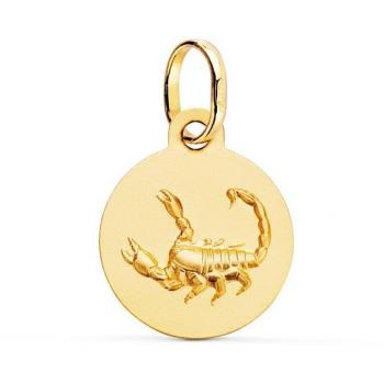 Colgante Horóscopo Escorpio Oro 18k 13mm Matizado