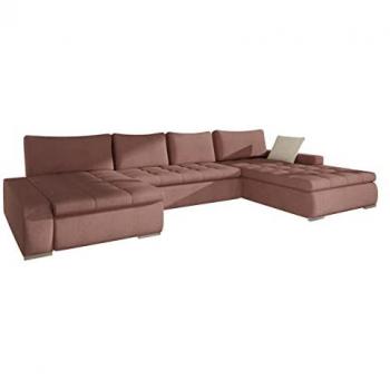 Sofá rinconero Comfivo 106 con función de descanso y caja de ropa de cama, dimensiones 394x213x80 cm