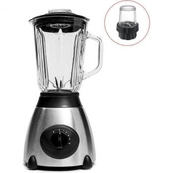 Batidora 2 en 1 de Vaso de 1,5L con Jarra de Cristal y Acero Inoxidable, 1500W, Cuchillas Pica Hielo, Smoothies y Zumos - 3