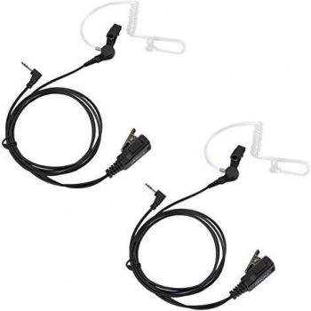 Coodio M1HS3 Motorola TLKR Radio Auriculares 1 Pin Micro-Auricular Micrófono [Tubo Acústico] Seguridad y Bodyguard Para 1-Pin Motorola TLKR Plug Walkie-Talkie Transceptor Emisor y Receptor PMR - Par