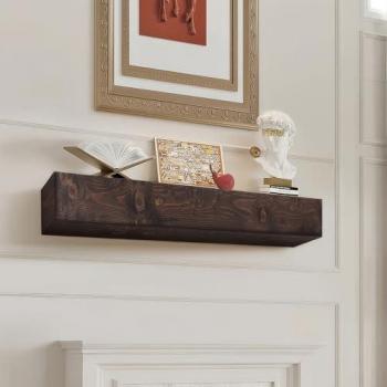 VEVOR 72 Natural Wood Fireplace Mantel - Handcrafted Wall Mounted Floating Shelf, 50 lbs Capacity