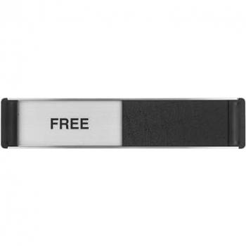 Seco Sliding Sign FREE/ENGAGED Door Sign Brushed Aluminium Composite 255 x 52mm - OF135