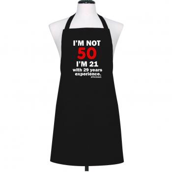 'I' m No 50, I 'm 21 con 29 años experiencia Funny kitchen Chef de delantal, negro, talla única