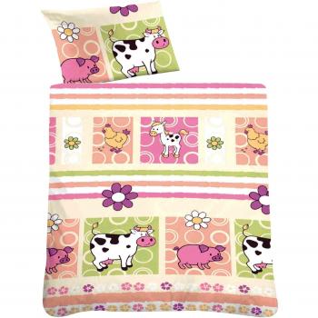 Biberna 27212/173/014 - Juego de fundas para edredón, 100 cm x 135 cm, color rosa