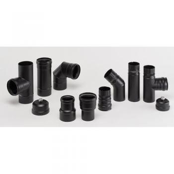 Roseta para tubos de estufas de leña y pellets con junta mural ala - 13 cm
