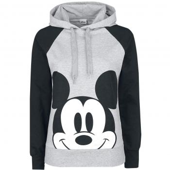 Micky & Minnie Mickey Face Jersey con Capucha Mujer Gris Claro Jaspeado/Negro XL