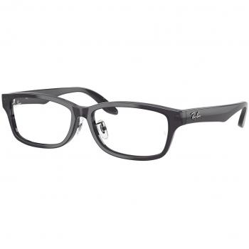Ray-Ban RX5408D Asian Fit 5920 Unisex Eyeglasses - Clear Size 57, Color: Squadrata Grigio, Blue Light Block Available