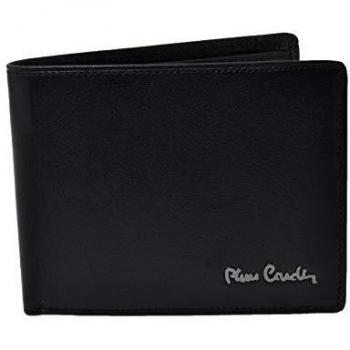 Cartera hombre PIERRE CARDIN negro en cuero con monedero y solapa A5524