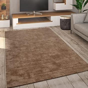 Alfombra Salón Pelo Corto Hecha a Mano Monocolor Suave Beige 240x340 cm
