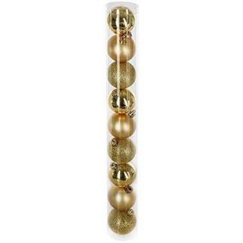 Bola navideña 60mm x 9 oro.