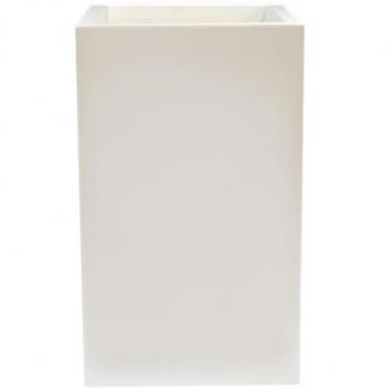 Maceta Huesca 35x80cm Blanca de Polietileno | Fácil Limpieza | Doble Fondo | 100% Reciclable | Resistente a Temperaturas Extremas