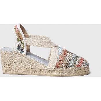 Toni Pons Alpargatas de cuña para mujer modelo Terra Multicolor, tejido estampado, con elásticos