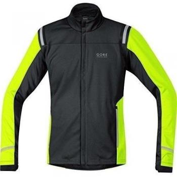 Gore Running Wear Mythos 2.0 Windstopper Soft Shell - Chaqueta para hombre, color negro / amarillo, talla L