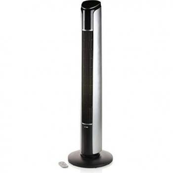 DOMO Ventilador Torre 107 cm 45 W Negro y Plata