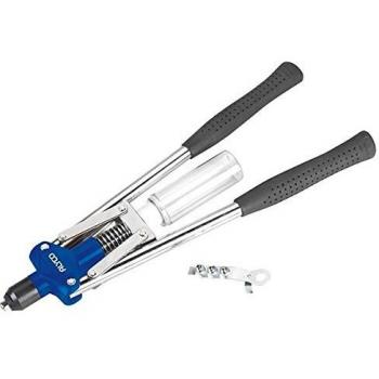 Alyco 183110 183110-Remachadora de 2 Manos 3.2,4.0,4.8,6.4 mm + Llave + recogedor Remaches 450 mm