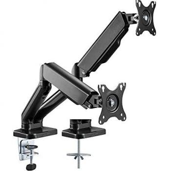 Soporte de Escritorio Doble para Monitores LCD/LED 17-32 con Resorte de Gas Negro