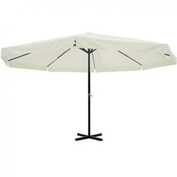 vidaXL Sombrilla Redonda de Jardín de Alumino y de Tela Blanca 500 cm Parasol