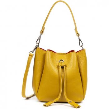 Bolso de mano de piel auténtica Dollaro, hecho en Italia
