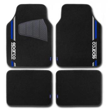 Alfombra Moqueta Corsa Azul - Set de Alfombrillas para Coche Sparco SPCF508BL Azul Universal