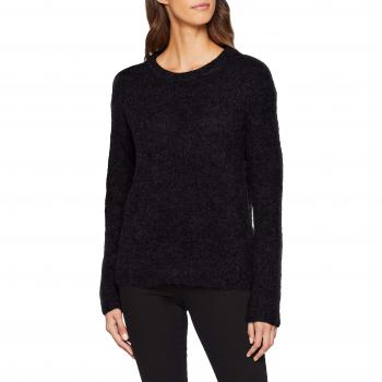 PIECES Pcfortuna LS Wool Knit Noos, suéter para Mujer, Negro