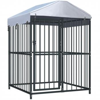 vidaXL Outdoor Dog Kennel with Roof 120x120x150 cm