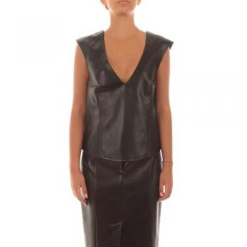 Patrizia Pepe Women's Elegant Black Sleeveless Top - Size 44/M - Glam Rock Style