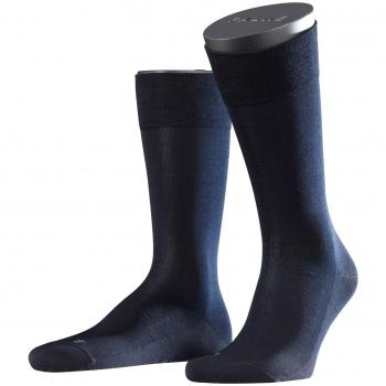 FALKE Sensitive Malaga Men's Socks, Dark Navy Blue, Cotton, Size 12.5-15.5