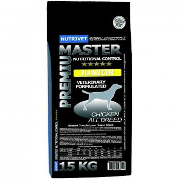 Nutrivet Premium Master Junior - Croquetas para Cachorros con Pollo y Arroz - 15 kg