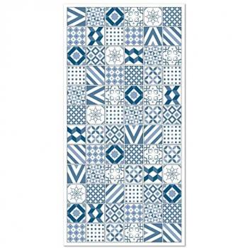 Alfombra Vinílica Hidráulica Love Azul 80x300 cm - Alfombra Cocina Vinilo - Alfombra Salón Antideslizante e Ignífuga - Alfombras Grandes - Alfombras PVC